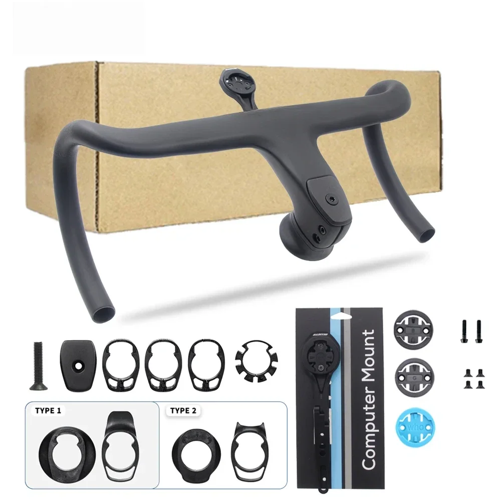 

DEA Carbon Fiber Integrated Cockpit with Spacers and Mount,Internal Cable handlebar 28.6mm Bicycle parts for T1