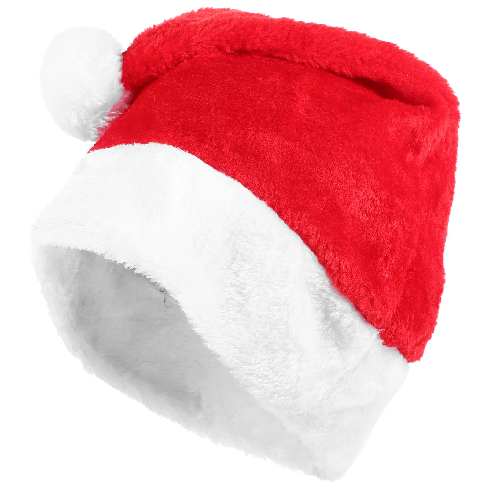 

Plush Santa Hat for Women Comfortable Caps Headgear Claus Christmas Costume Short Warm Hats