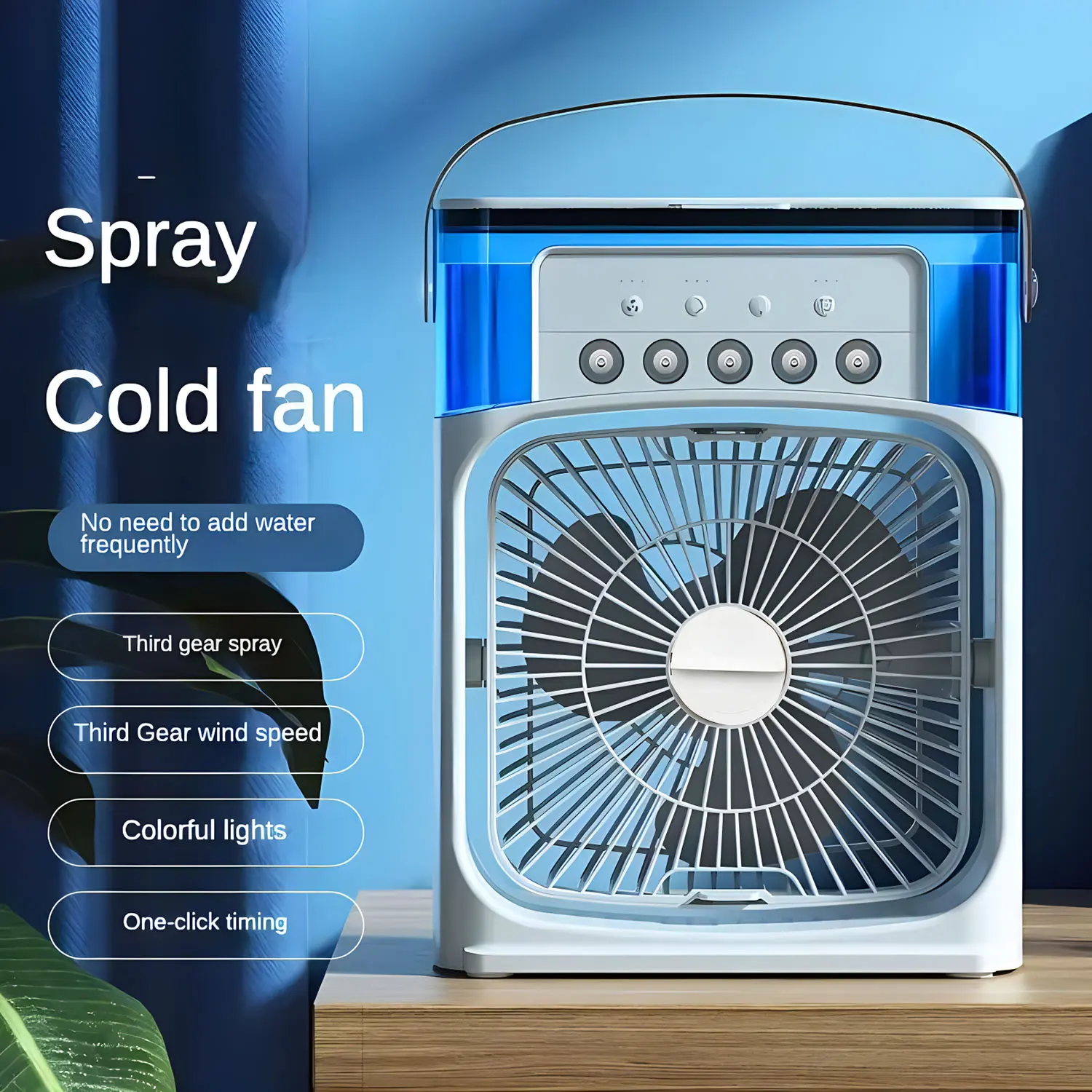 NEW Portable Air Conditioning Fan 5-Hole Spray Humidified USB Quiet Mobile Air Conditioner Cooling Cooler Fan for Desktop Office