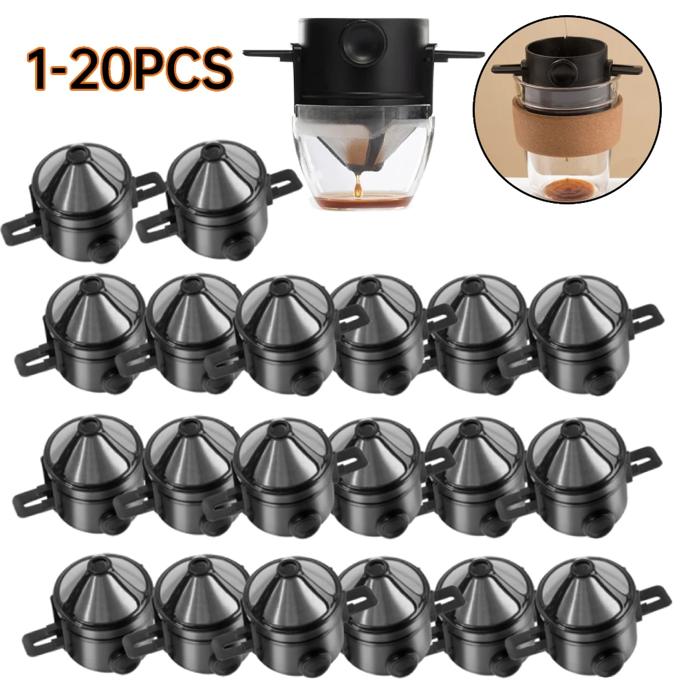 

1-20pcs Portable Coffee Filter Paperless Drip Coffee Tea Holder Funnel Baskets Tea Cafe Infuser Dripper Coffee Strainer Accessor