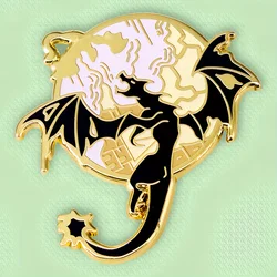 Fourth Wing Golden Dragon Enamel Lapel Pin, Metal Brooch Charm Badge for Jackets, Bags, Hats, Fashion Accessories