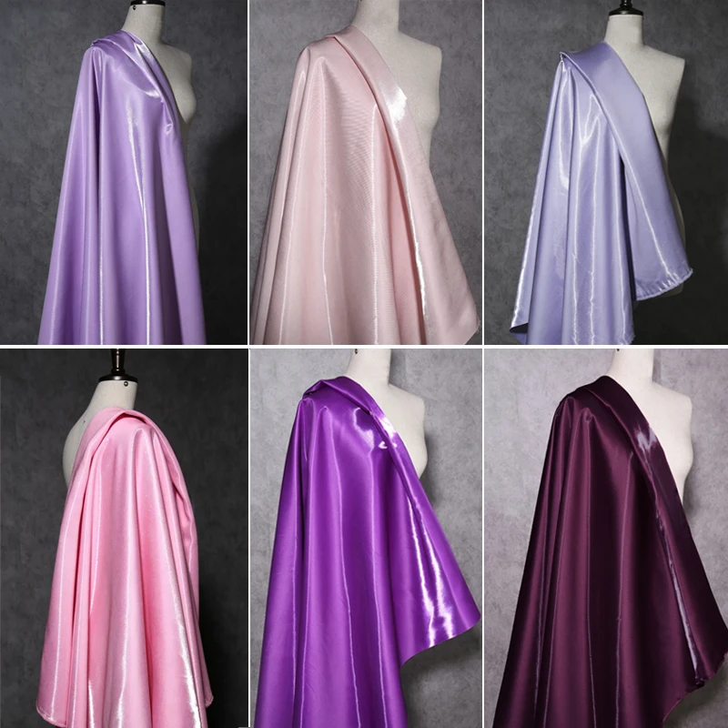 New Luxury Galaxy Shiny Slik Satin Fabric Glossy Metallic Liquid Satin for Fashion Dress Suit Jacket Pants Designer DIY Material