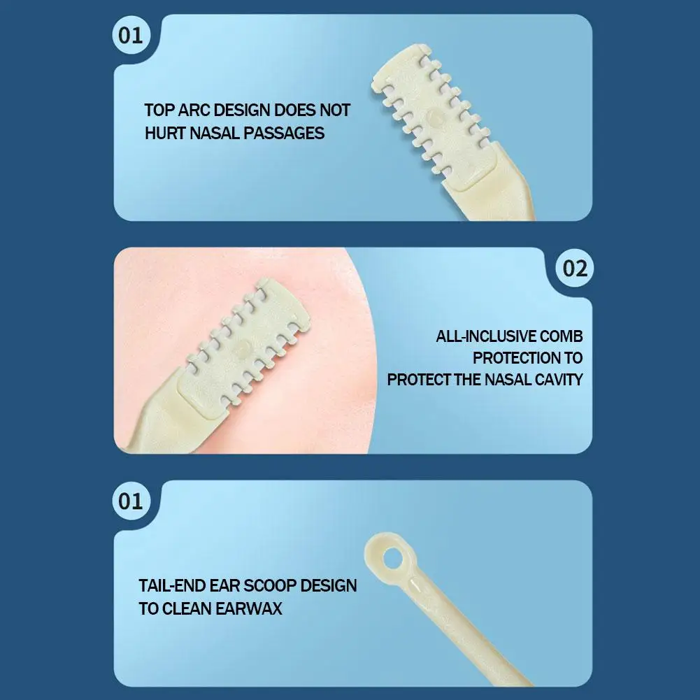 ที่ตัดขนจมูกแบบ2 in 1มีดตัดขนจมูกสองด้านที่อุปกรณ์กำจัดขนจมูก ° 360ที่เล็มขนจมูกสำหรับผู้หญิงและผู้ชาย