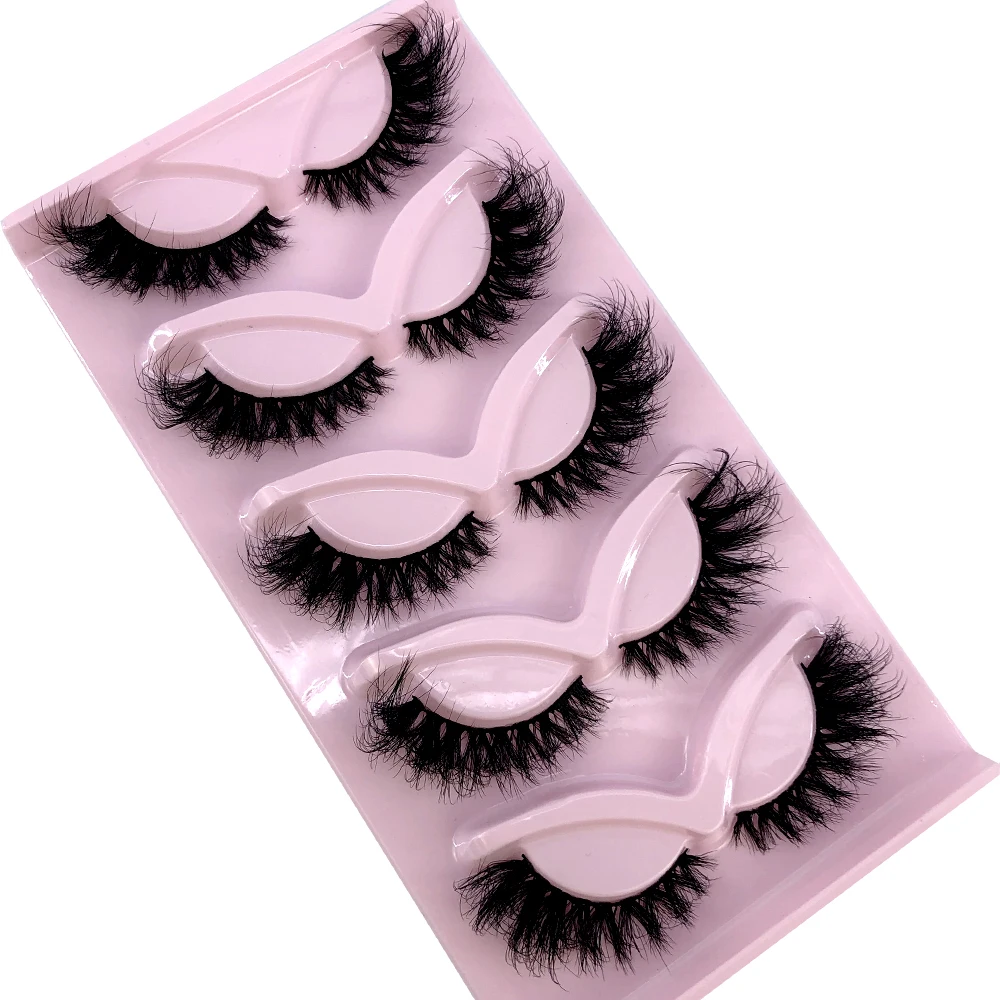 새로운 캣아이 속눈썹 5쌍 3D 인조 밍크 속눈썹 날개형 풍성한 가짜 속눈썹 부드럽고 자연스러운 롱 풀 스트립 속눈썹 메이크업