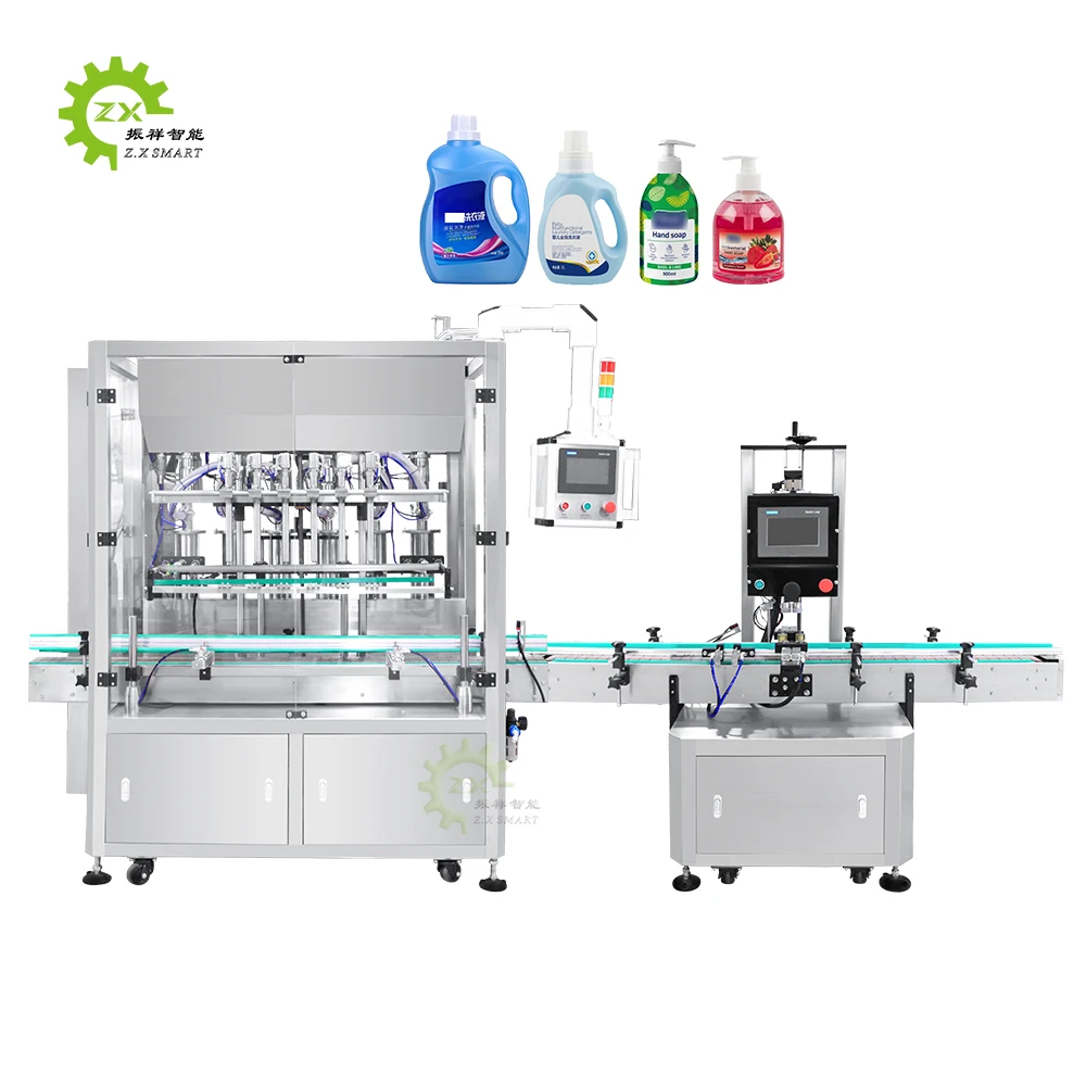 ZXSMART Automatic Laundry Detergent Dish Washing Liquid Gel Hand Soap Bottle Filling Machine Line
