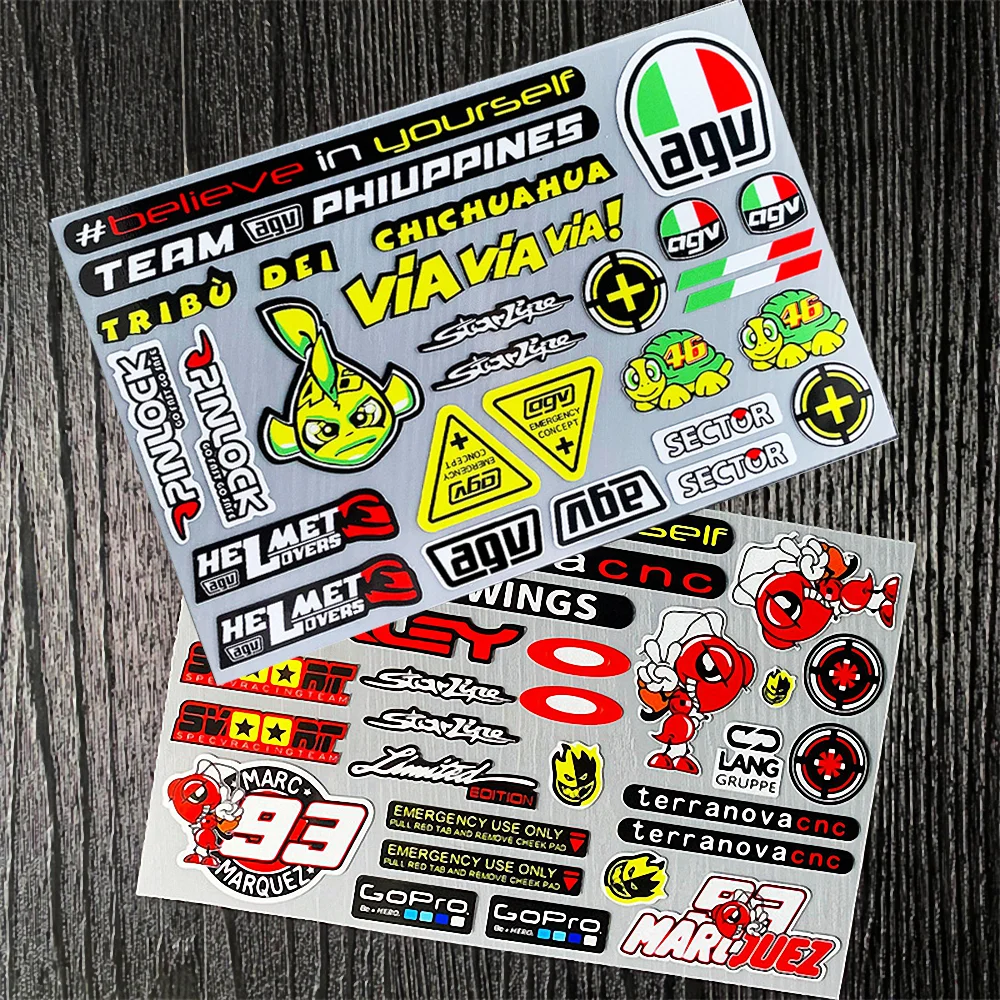 For AGV Helmet Sticker Kawasaki CFMOTO Aprilia Ducati Honda Yamaha Motorcycle Accessories Electric Rossi Marquez Visor K1S K3 K6