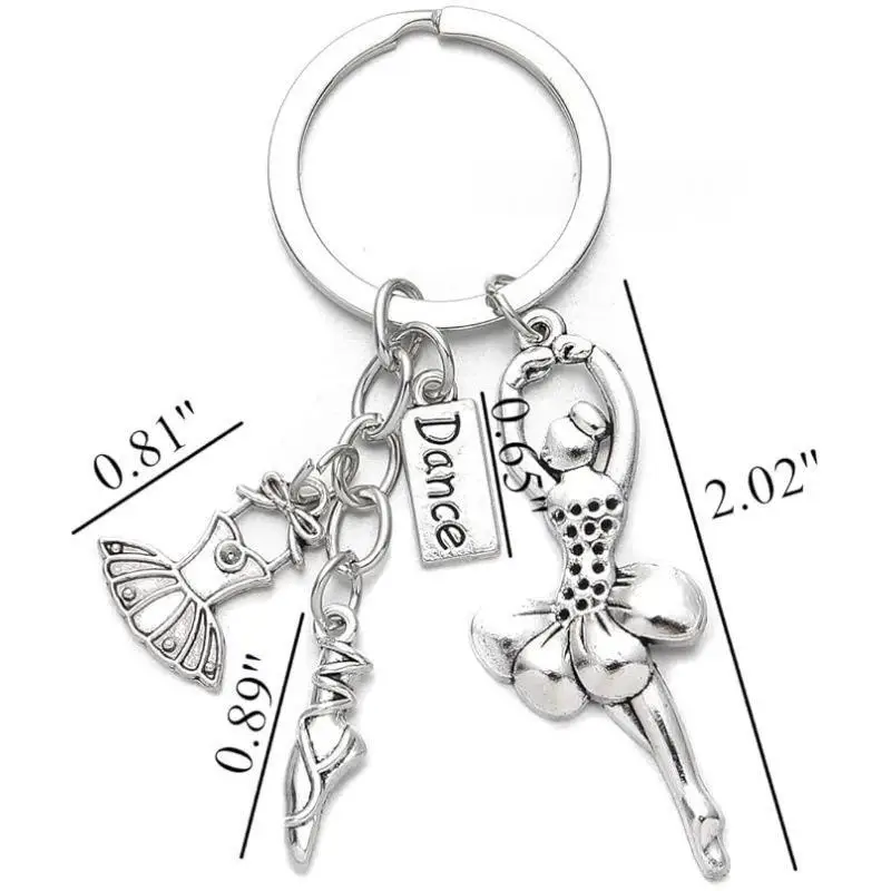 Eleganter Ballett-Tänzer-Schlüsselanhänger, anmutige Tänzerfigur, Tanzthema-Accessoire für Taschen und Schlüssel – Detail 7