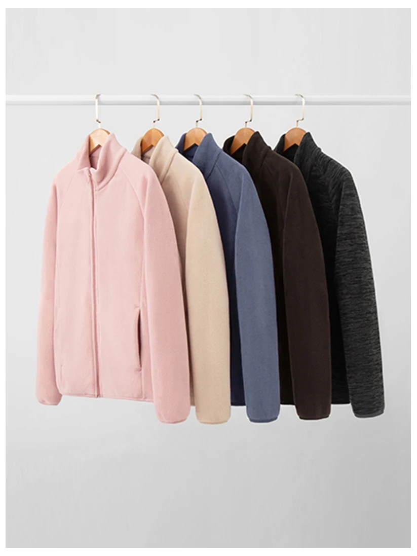 

Women's Fce Lined Stand Collar Jaet Double Sided Velvet Zipper Autumn Winter Sweatirt Sweet Sle Regular Length Long ...