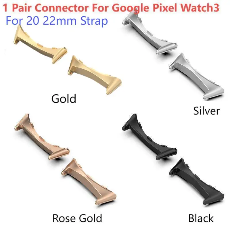 For Google Pixel Watch 3 2 1 Stainless Steel Connector Waterproof Rust-resistant Wear-resistant Metal To 20 22mm Strap Accessori