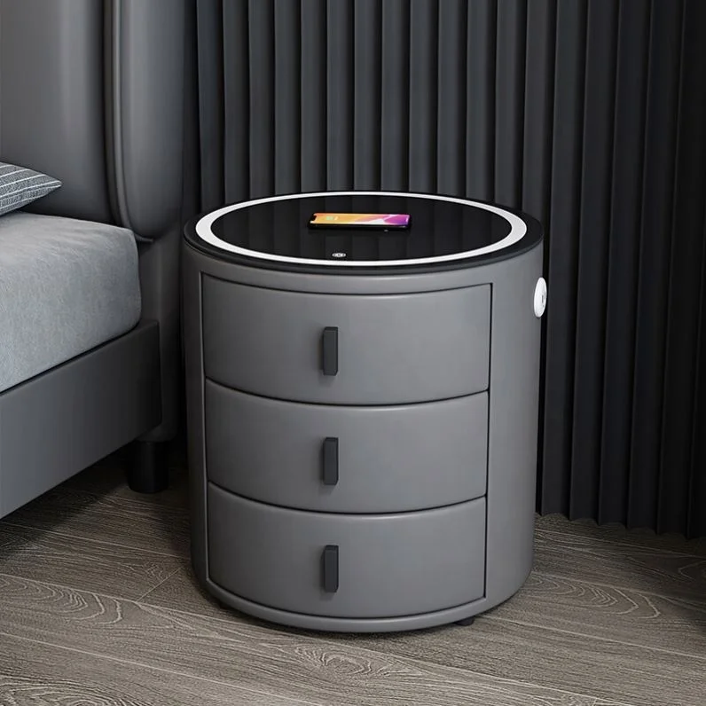 #*-New Nordic Bedroom Smart Bedside Table High Quality All Inclusive Tech Belt Speaker And LED Light Design Nightstand