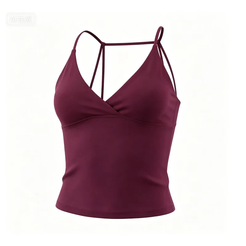 Women Seamless Padded Cross Back Sports Vest Sexy Backless Yoga Top High Stretch Camisole Summer Running Gym Workout Fitness Top