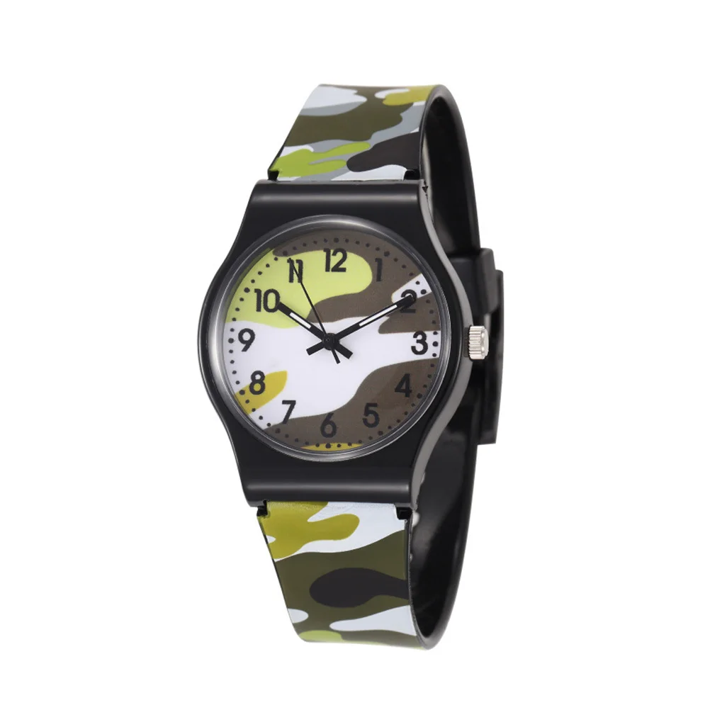 1 reloj con diseño de dibujos animados, camuflaje, resistente al agua, duradero, ajustable, regalo para deportes al aire libre, reloj resistente al agua