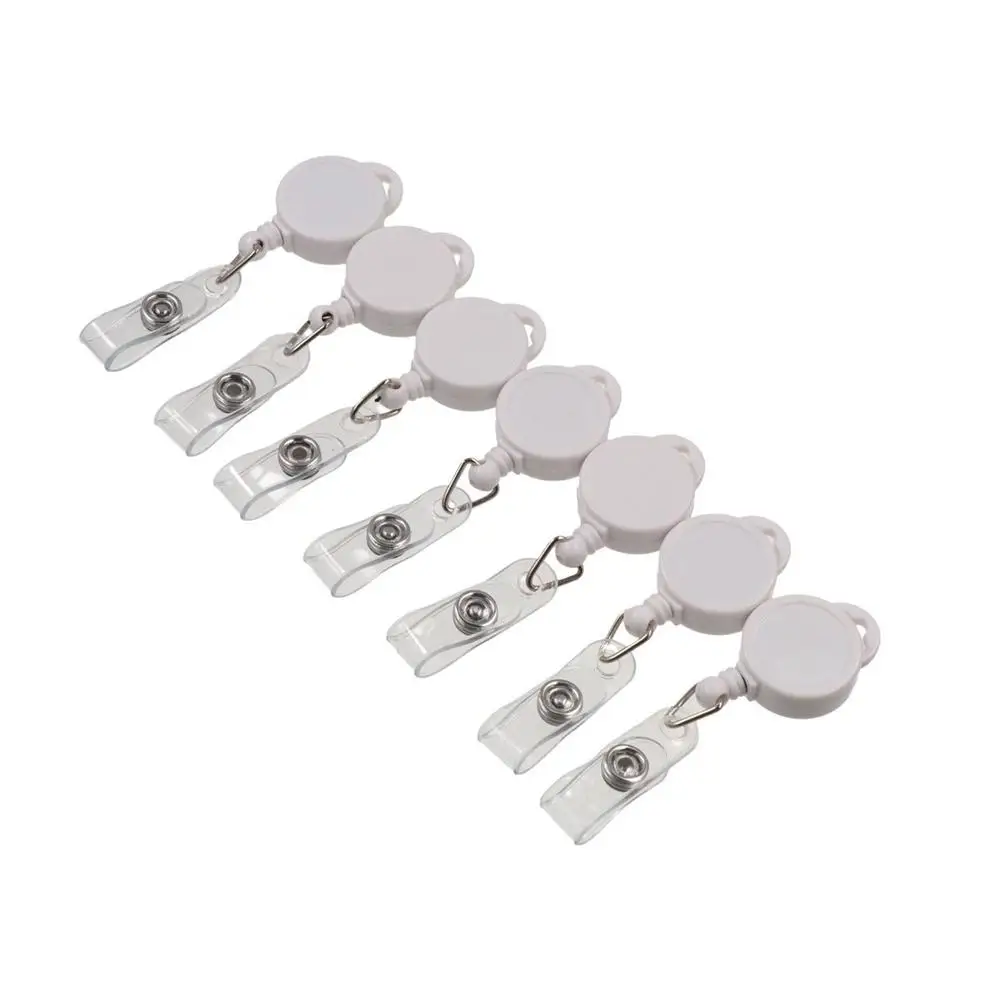 분실 방지 접이식 배지 릴 ID 랜야드 키링 클립 ID 배지 홀더 키체인 이름표 손쉬운 당김 버클 학용품