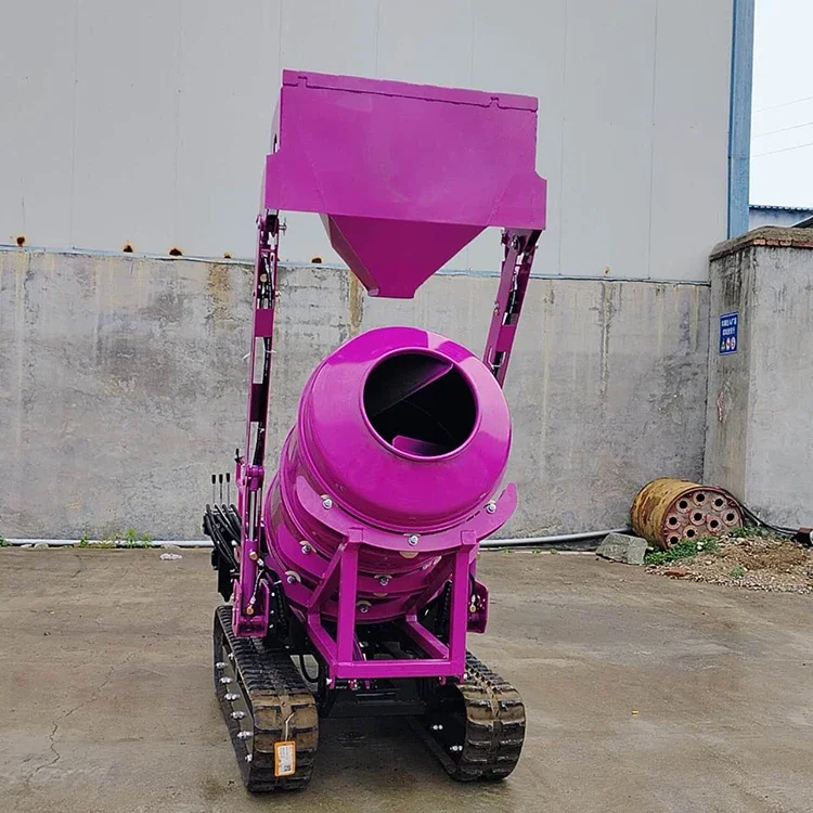 HeavyDuty 1000L Premium Tracked SelfLoading Concrete Mixer Fully Automatic Compact All-Terrain Passability Cement Mixing Machine