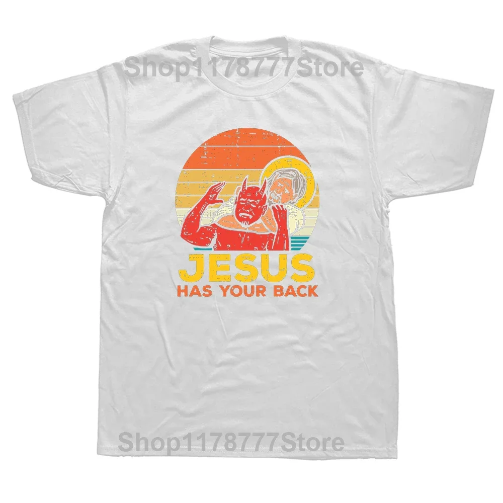 Funny Jasos Has Your Back Jiu Jitsu Retro Christian T Shirts Cotton Streetwear Short Sleeve Birthday Gifts Summer Style T-shirt