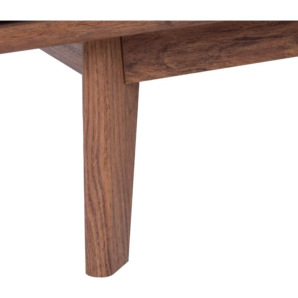 Mesa de café noz, 1 prateleira, 46 "W X 23 polegadas d. Mobília da sala de visitas, 16 polegadas, x 16 polegadas