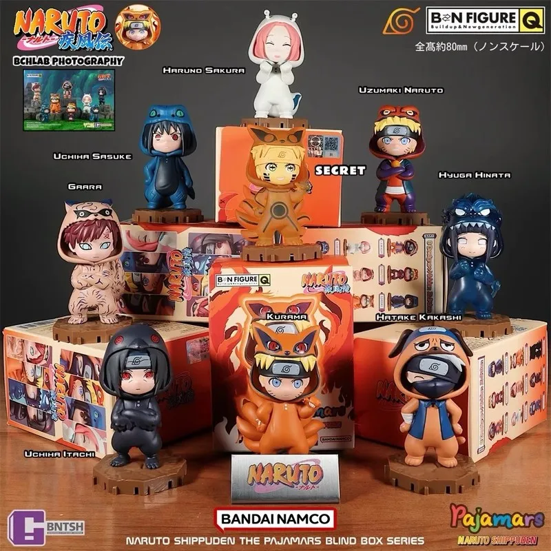 

New Bandai Anime Naruto Bnfigureq Pajamars Series Blind Box Toy Figure Model Doll Mystery Box Desk Ornaments Collectible Gift