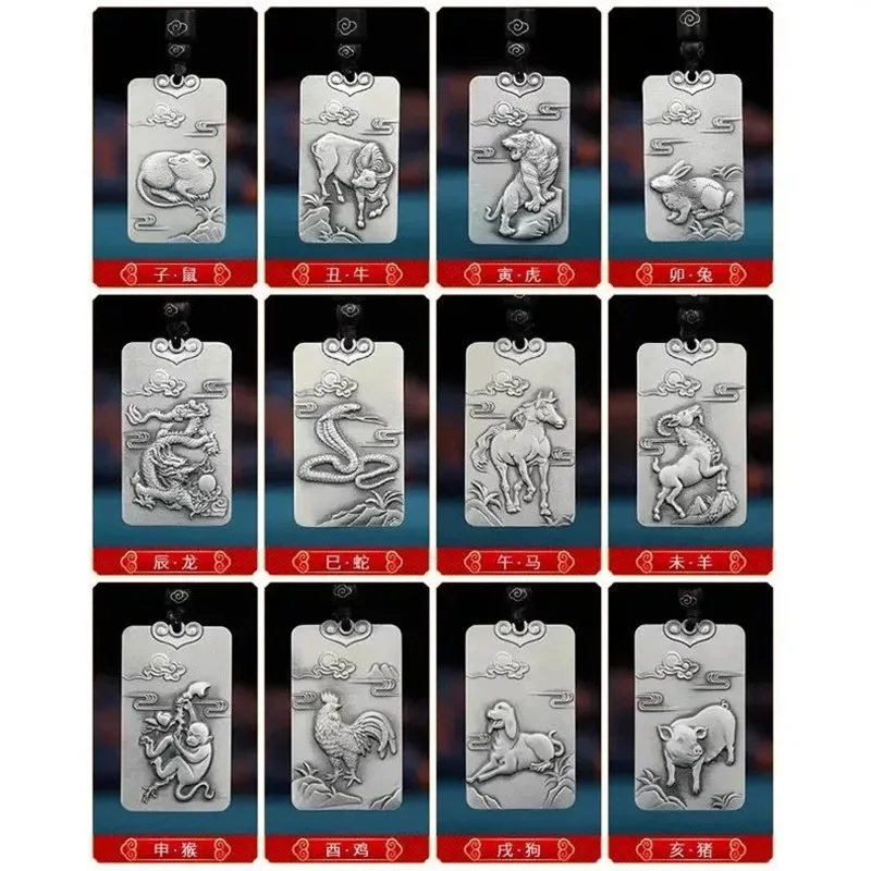 

Twelve Zodiac Guardian Pendant Men And Women S999 Silver Buddha Amulet Necklace