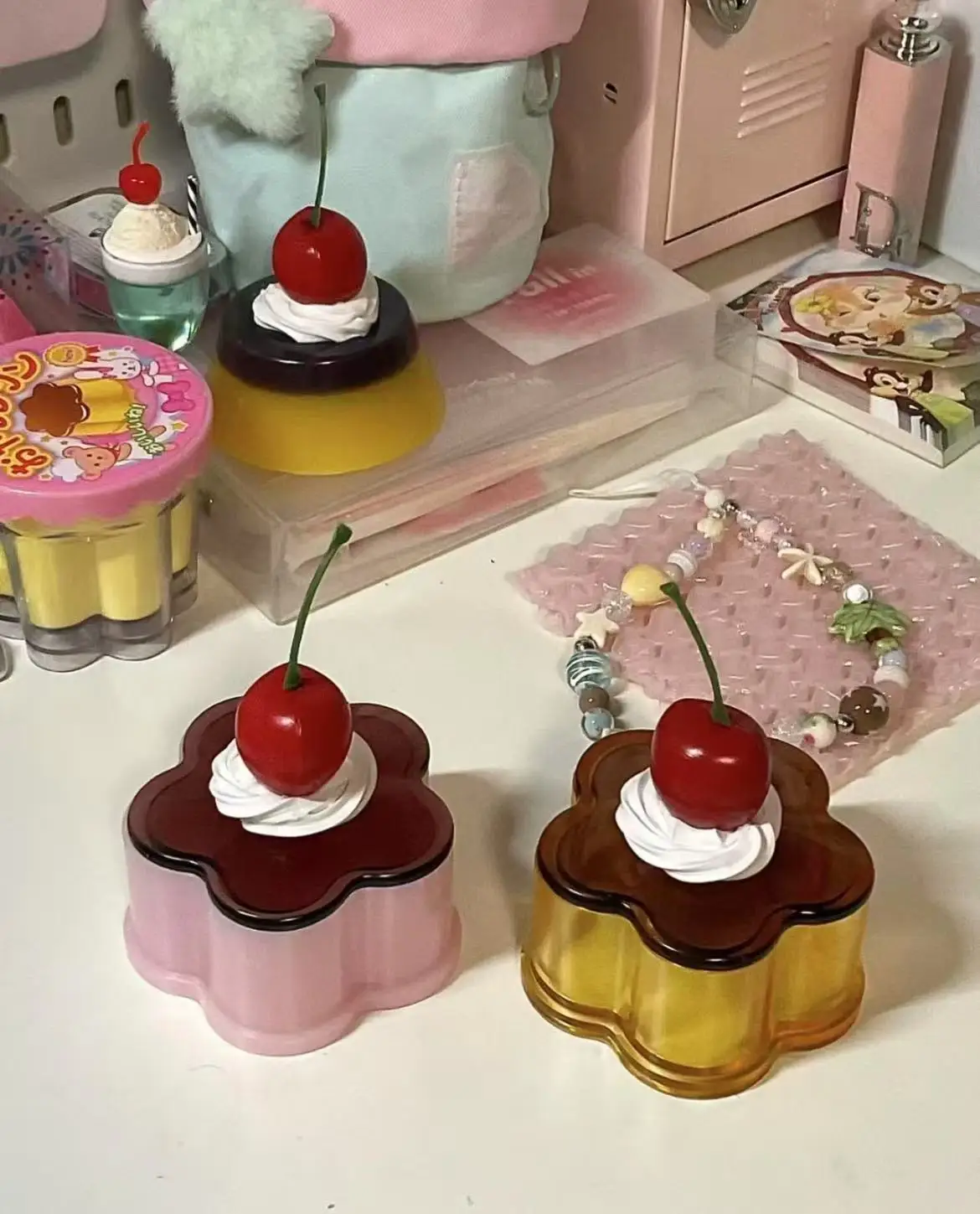 النمط الياباني صندوق تخزين الزينة المعلبة الفتيات هدية لطيف بودنغ خزانة سطح المكتب زينة الرجعية الدعامة غرفة الزينة #5