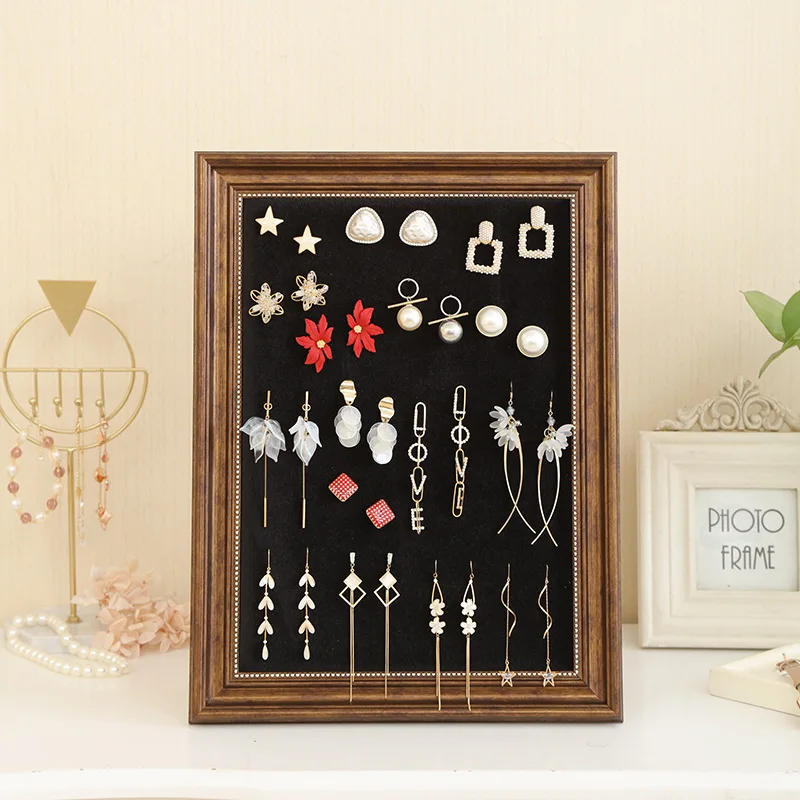 

Подставка для ювелирных изделий из цельного дерева, вертикальный держатель для хранения сережек, экспонент, роскошное ожерелье, полка для дисплея, органайзер для ювелирных изделий, принадлежности
