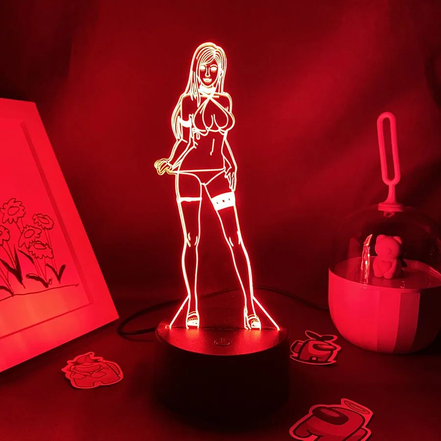 Final Fantasy Game Tifa Lockhart 3D Led RGB Night Light Birthday Gift For Friends Bed Gaming Room Table Colorful Decor Lava Lamp