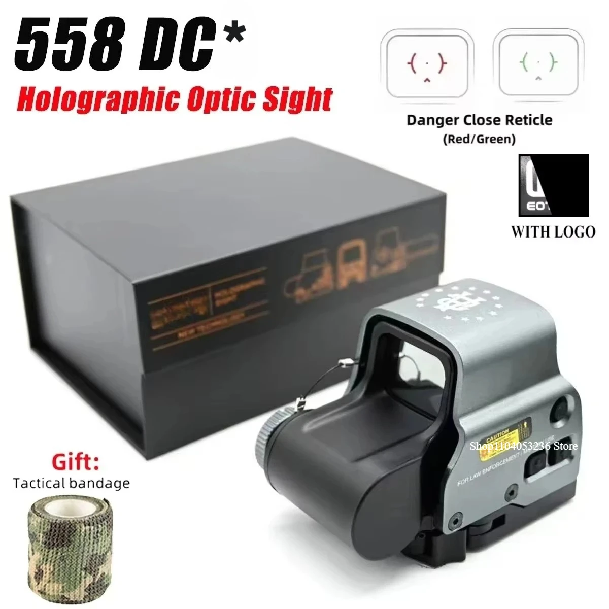 NONE E*T*CH 558 DC* Grün Red Dot Holographische Anblick W/G33/G43/G45 3X 5X Lupe Airsoft Jagd Fit 20mm Schiene Halterungen & QD Hebel 7