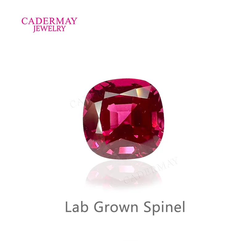 CADERMAY Jewelry Synthetic Spinel 6mm 8mm Square Cushion Red Lab Grown Spinel Loose Gemstones For Jewelry Making