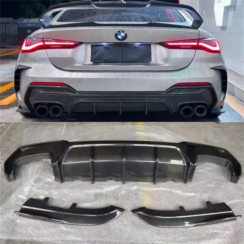

For BMW G22 G23 ReaI Carbon Fiber Bumper Rear Lip Baojiao Spoiler Kit