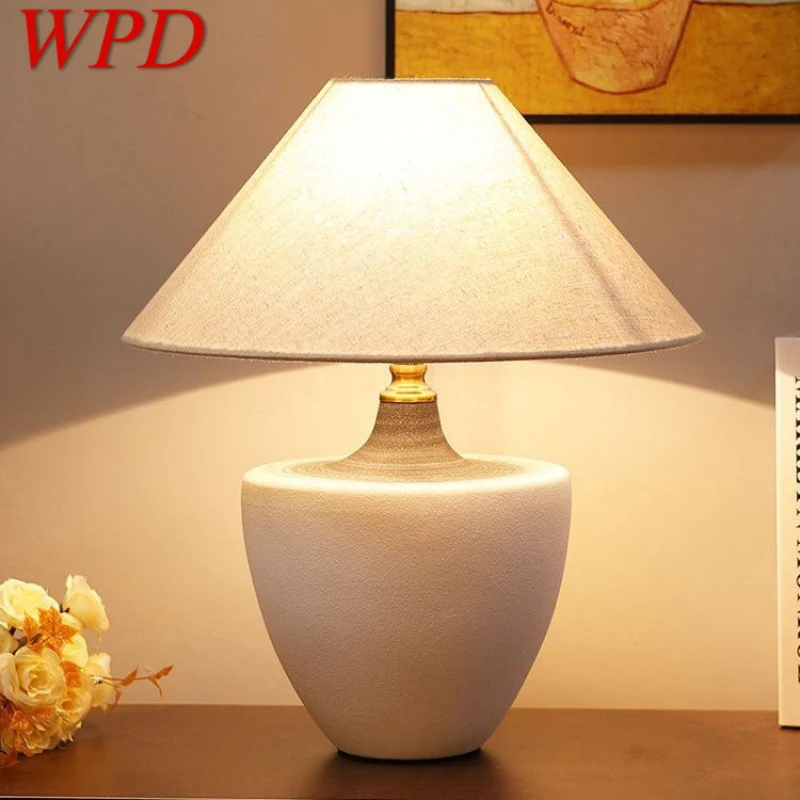 

WPD Nordic Ceramic Table Lamp Modern Art Living Room Bedroom Study Villa LED Originality Desk Light