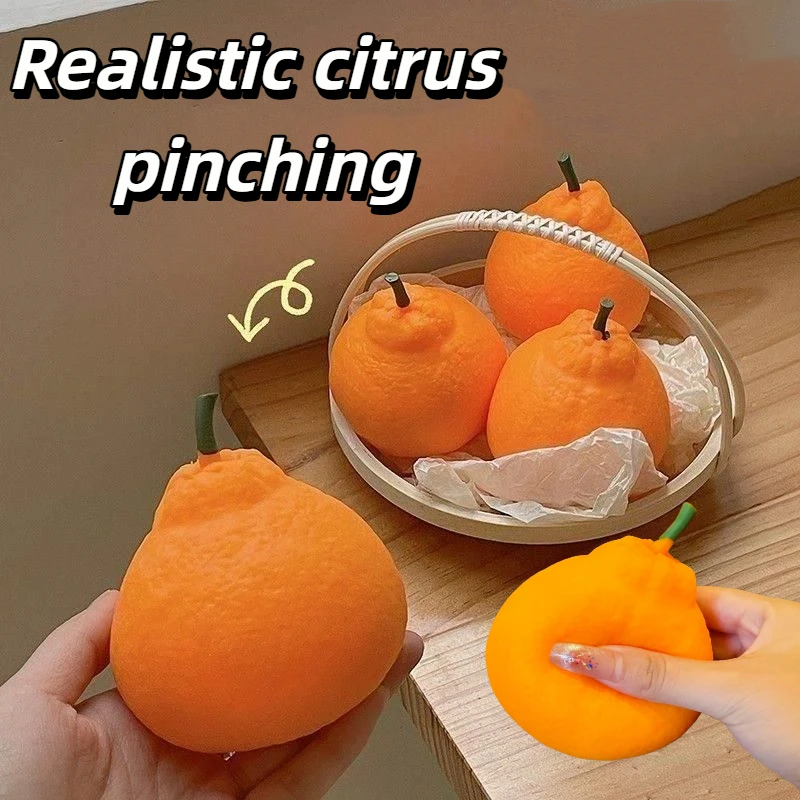 Realistic Citrus Squishy Pinch Slow Rebound Soft Office Home Decor Relieve Anxiety Pressure Ball Asmr Sensory Decompression Gift