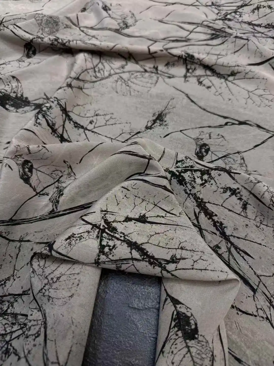 Tela de Seda Real Elástica, Doble Georgette, Material para Vestidos, Azul Wu, Rojo Polygonum