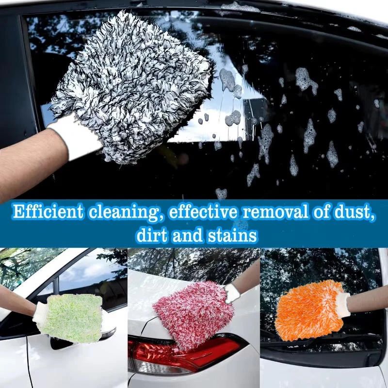 

Car Cleaning Glove Ultra Soft Mitt Microfiber Wash High Density Scratch Free Gloves Easy To Dry Car Wash