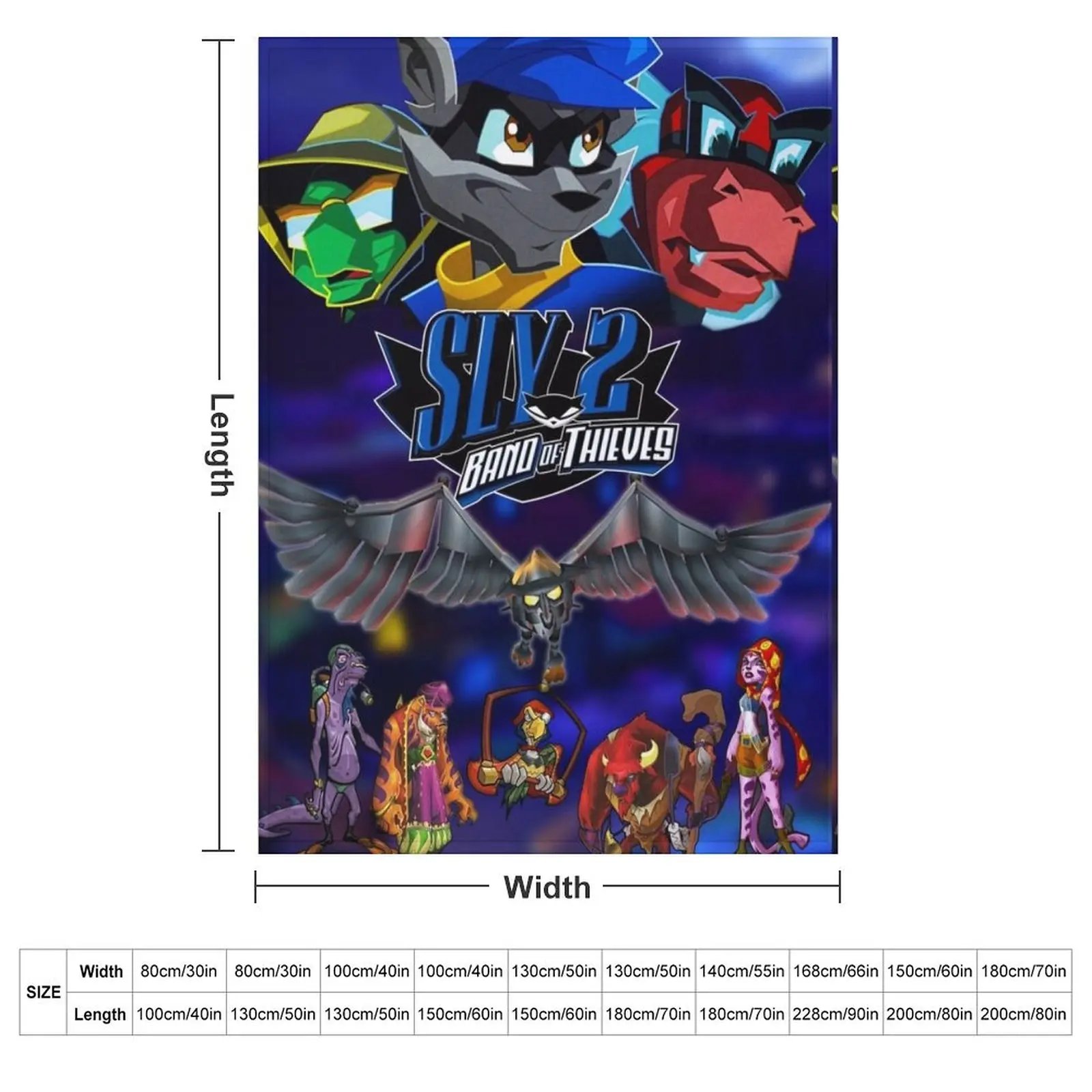 Sly 2 Band of Thieves Klaww Gang Throw Blanket Warm Plush warm for winter Softest Blankets