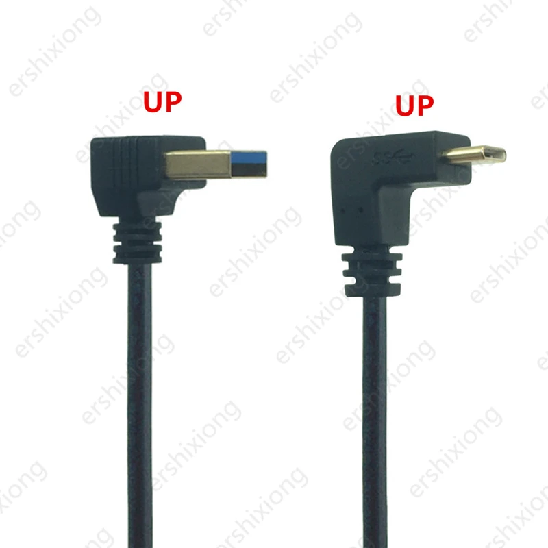 90 Degree USB C Cable USB 3.0 A to USB Type C Left / Right Angle Data Sync & Charge Cord USB-C Converter Adapter double angled