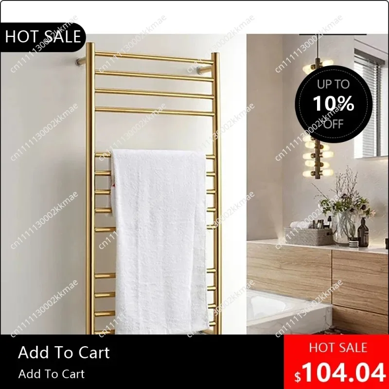 818003 Gold Fashion Wall Mounted Electric Towel Rack AC110-240V 162W Waterproof 304 Stainless Steel Towel Warmer fo