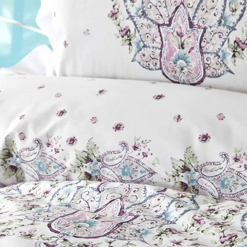 Nery Plum 100% Cotton Double Duvet Cover Set