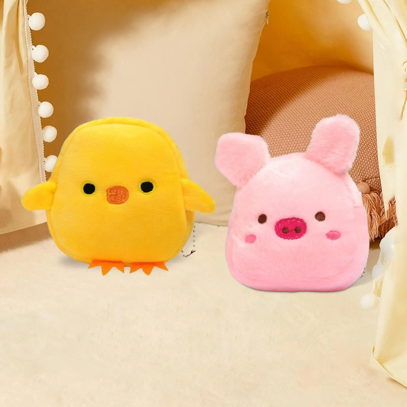Mini bolsa cosmética de maquiagem de pelúcia para uso diário cabo de dados pingentes de carro