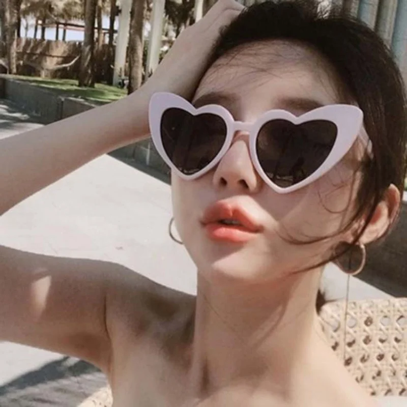 Retro Pose Love Sunglasses Female Fashion Big Face Thin Eyewear Summer Travel Sunshade image 5