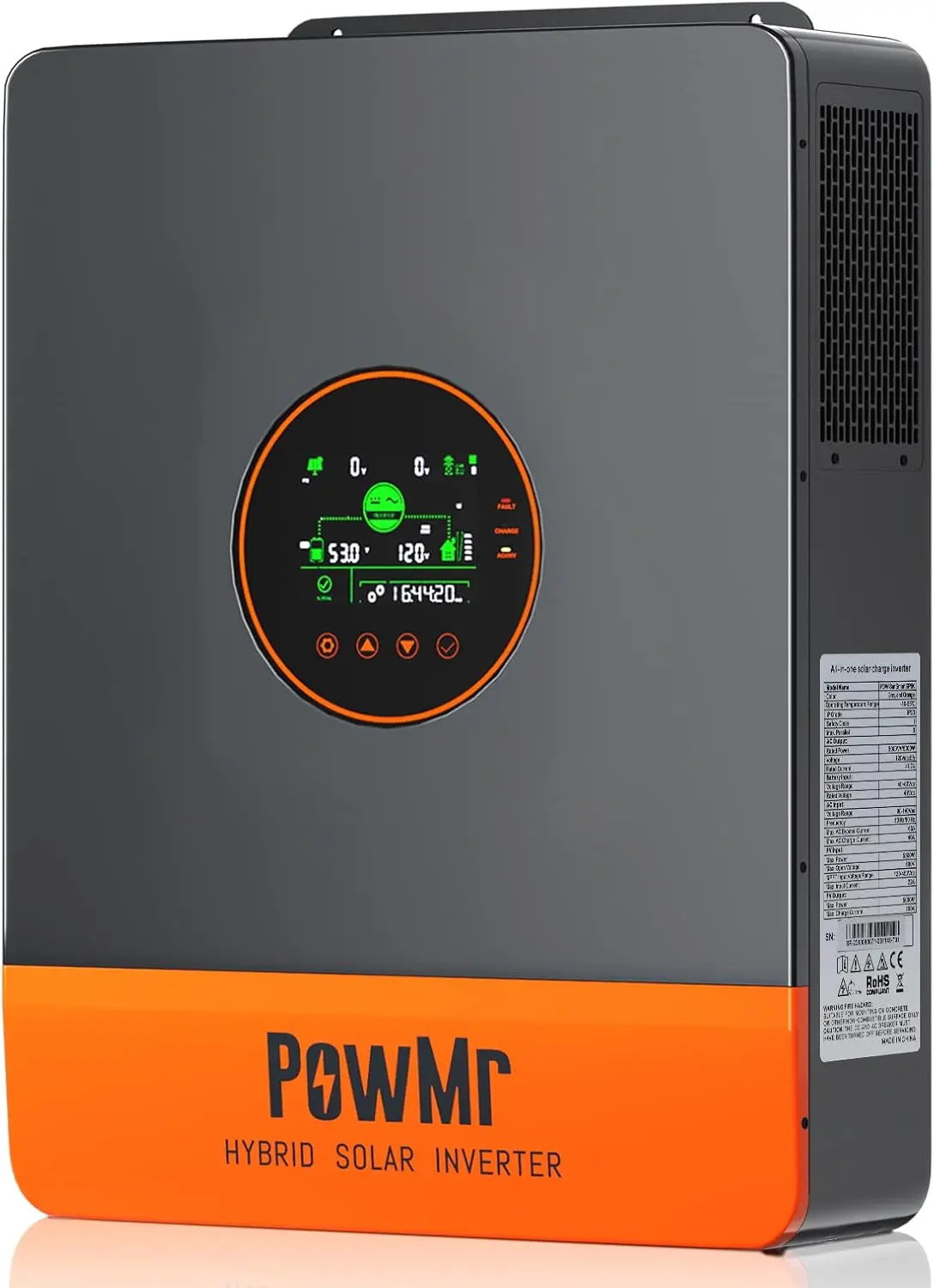 5000W Solar Inverter 48V DC to 110V/240V AC Split Phase Inverter Pure Sine Wave Power Inverter with 100A MPPT Controller