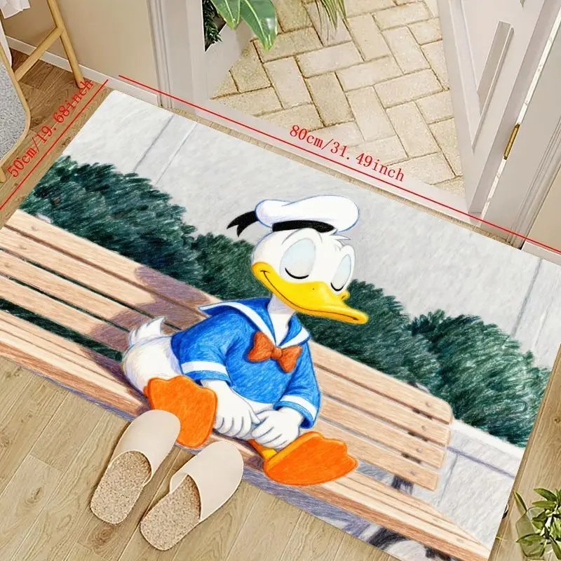 

1 шт. напольный коврик с персонажем мультфильма Диснея Дональда Дака, противоскользящий коврик в стиле аниме для спящей утки для декора детской комнаты, Bedro