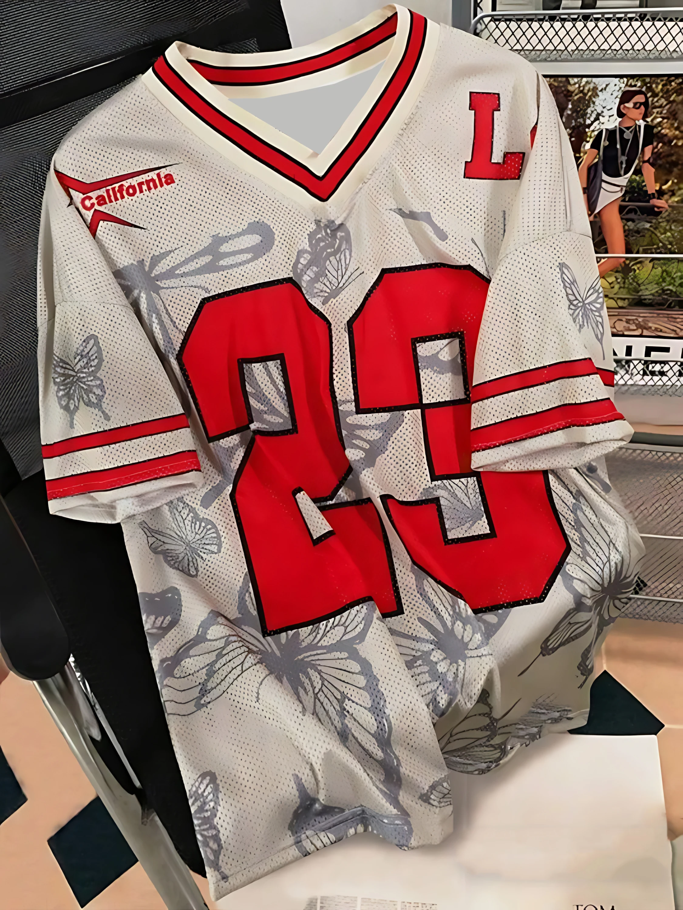 26 Sommermode, T-Shirt mit kurzen Ärmeln und schwarzem Schmetterlingsmuster, mit D-Print, lässig, sportlich, atmungsaktiv, Streetwear, Familienkleidung – Detail 12