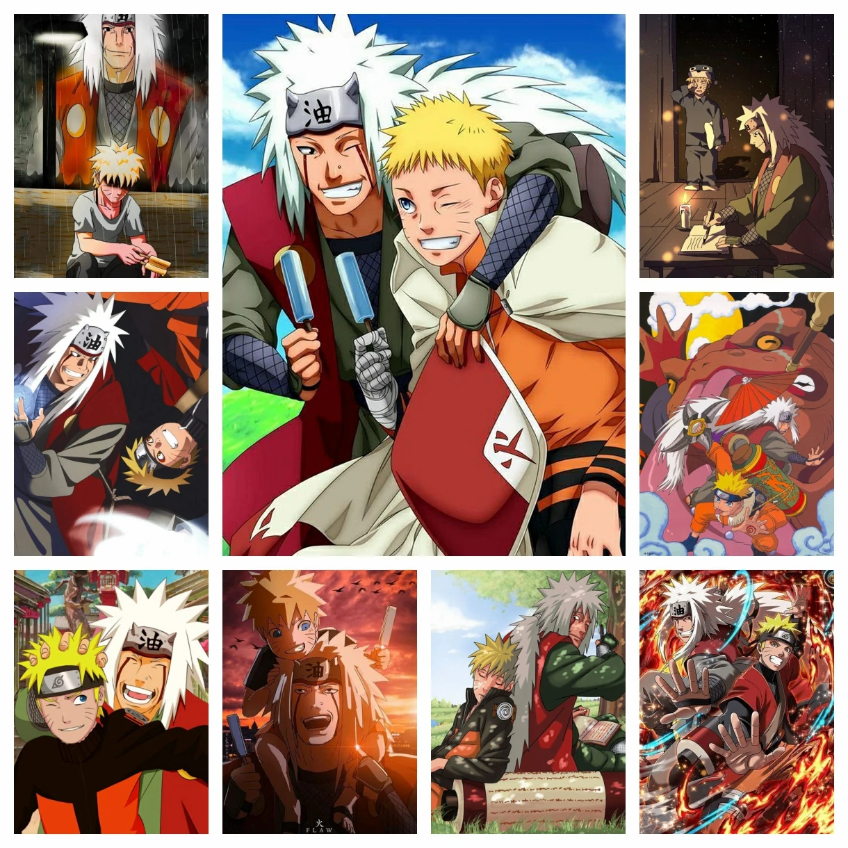 Personajes Naruto y Jiraiya 5D pintura de diamante bordado punto de cruz mosaico diamantes de imitación Hobby decoración del hogar regalos para niños