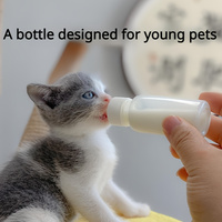 60ml Silicone Pet Nursing Bottle with Soft Nipple, Measurement Scale, Easy-Clean for Kittens, Puppies, Small Dogs, Rabbits
