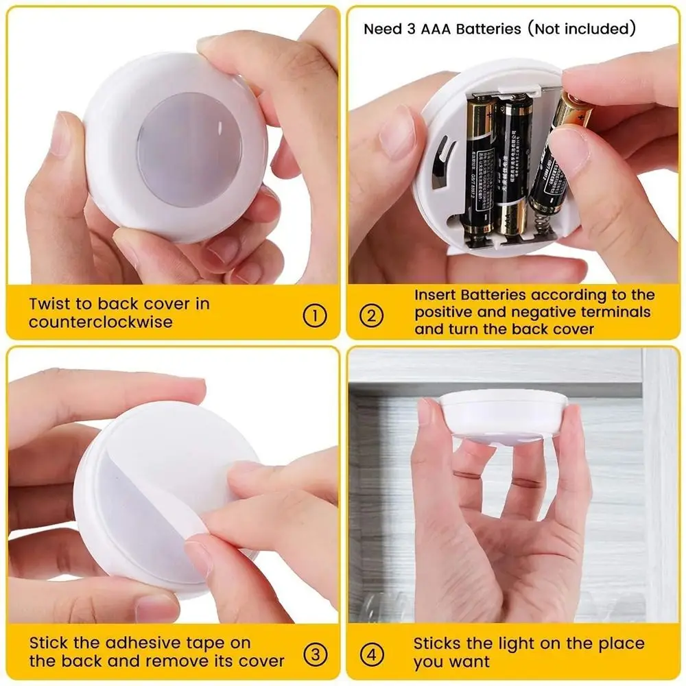 With Remote Control LED Under Cabinet Lights RGB Color Changing Dimmable Closet Lights Wireless Touch Sensor Night Lights