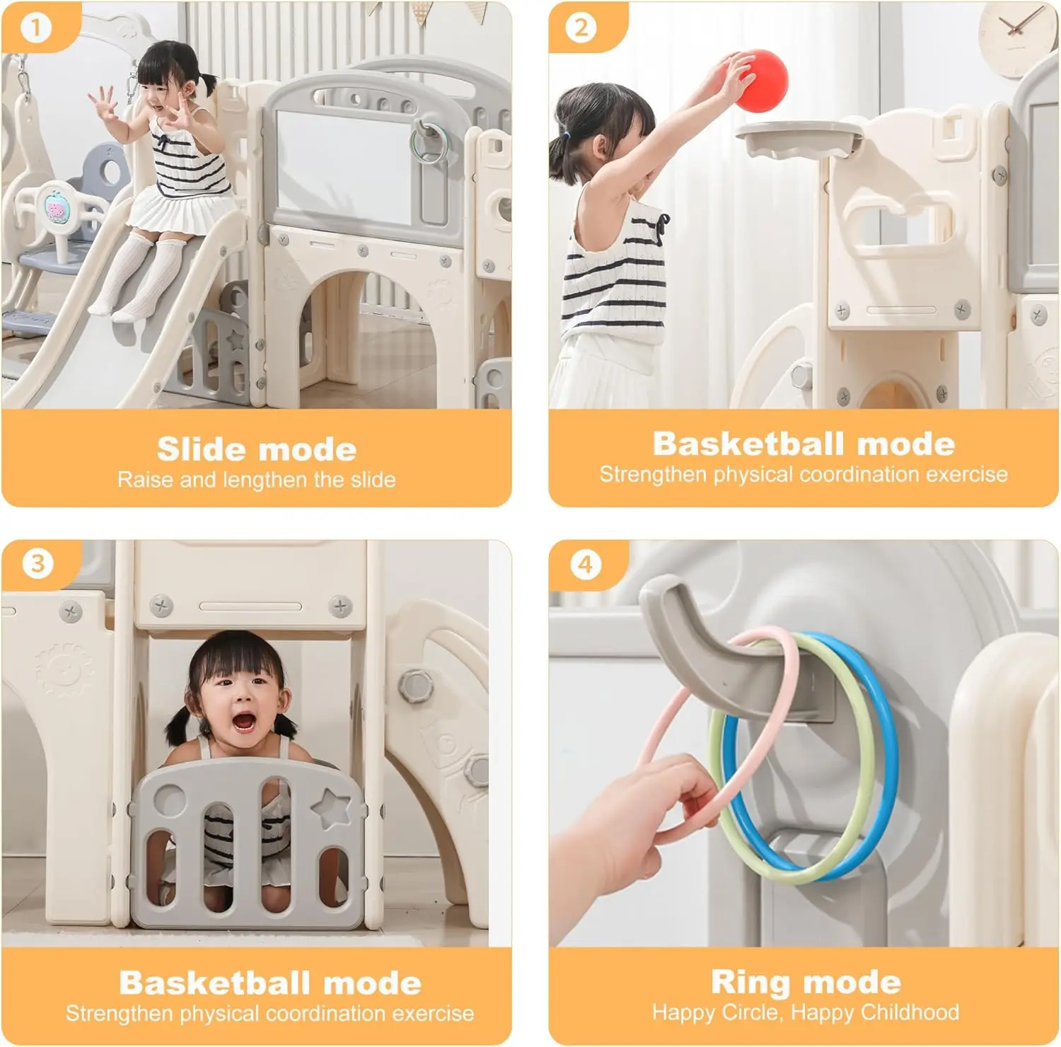 Toddler Slide Set 12 in 1, Kids Slide for Toddlers, Outdoor Indoor Playground for Toddlers 1-3, Toddler Climber Slides PlaySet w