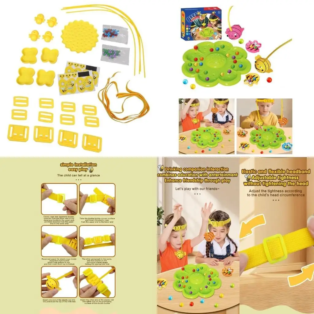 

D7YD Интерактивный магнитный игровой набор для рыбалки для детей с темой приключений пчел и пластиком