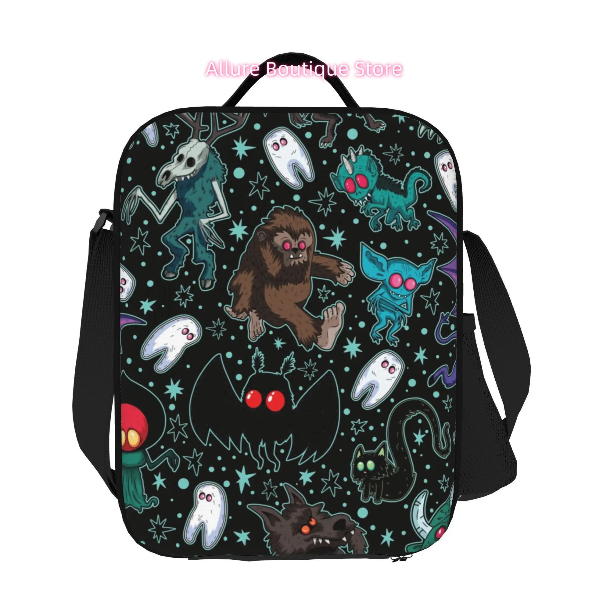 Cryptids Night Black Fashion Tote Bag for Office Work Travel Business Commute Casual Daily Use Non food contact, Non-Food Contac