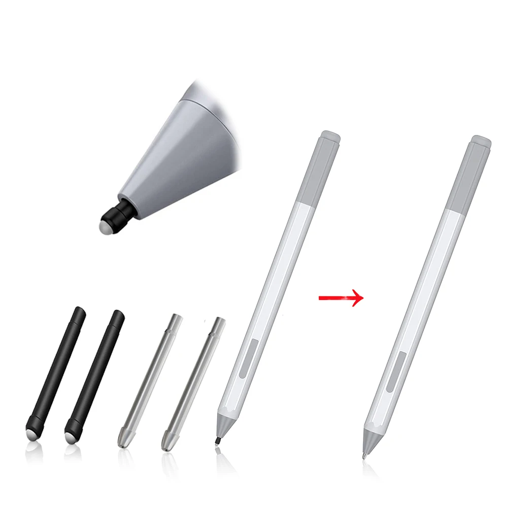 

Metal HB Pen Tips with Clip Touch Stylus Pen Nibs High Sensitivity Stylus Replacement Spare Pen Nib Tip Kit for Surface Laptop