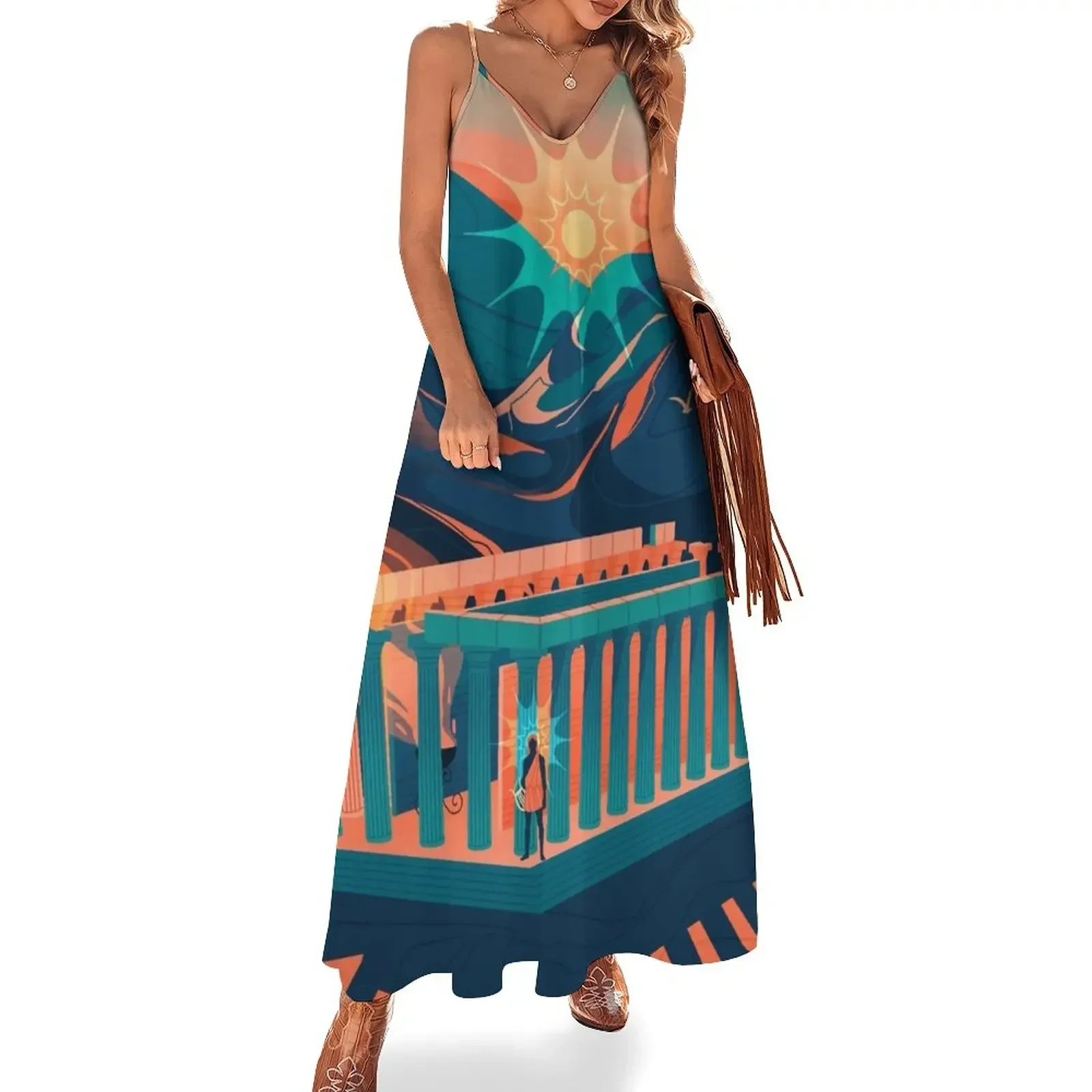 Temple of Apollo at Bassae Sleeveless Dress womens dress african dresses for woman Dress