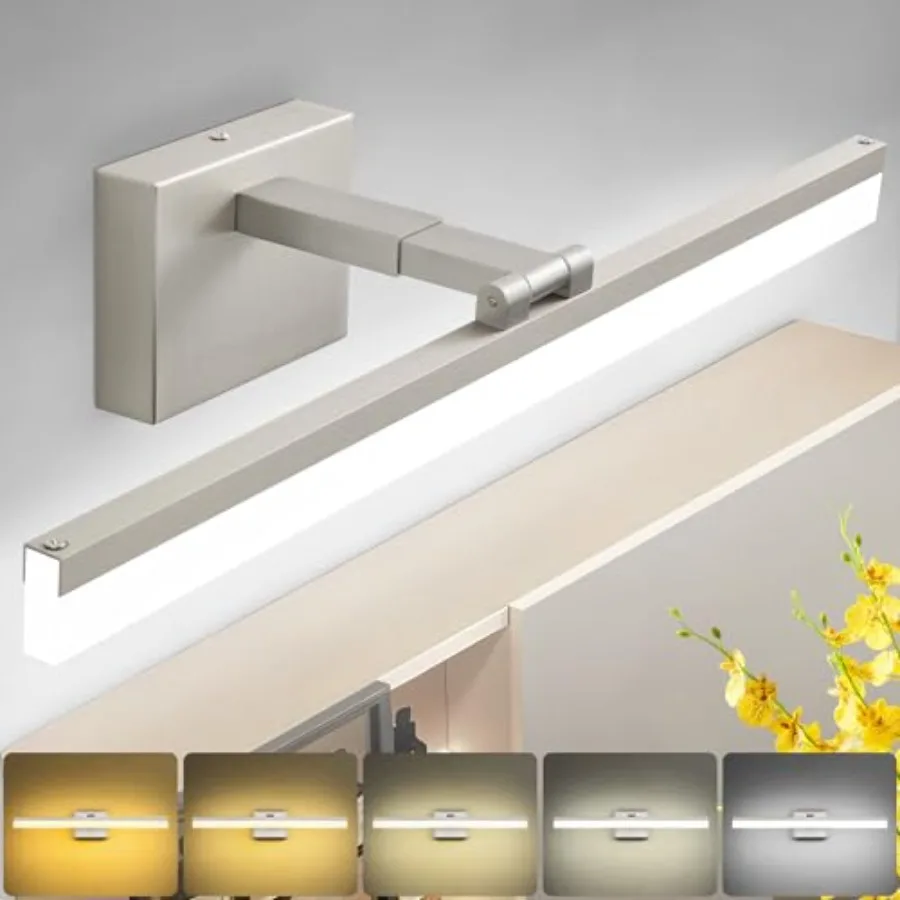 

LED Vanity Lights Fixtures - 24 inch Retractable Modern Bathroom Light Fixture Over Mirror 5CCT
